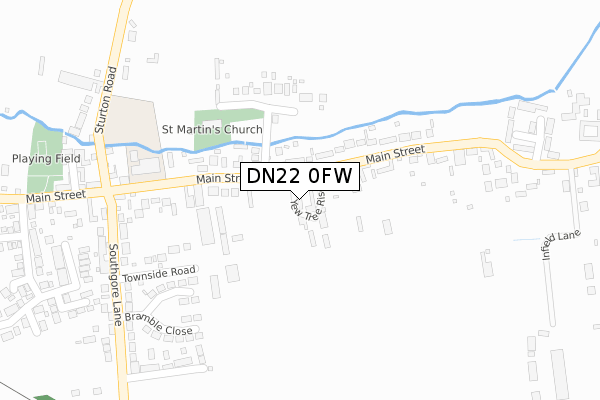 DN22 0FW map - large scale - OS Open Zoomstack (Ordnance Survey)