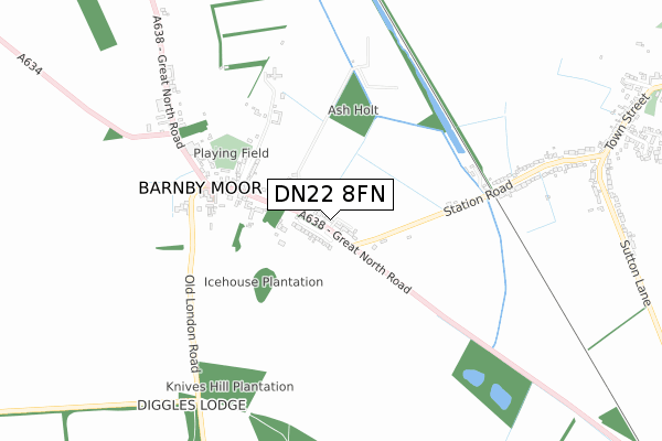 DN22 8FN map - small scale - OS Open Zoomstack (Ordnance Survey)