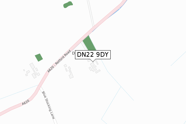 DN22 9DY map - large scale - OS Open Zoomstack (Ordnance Survey)