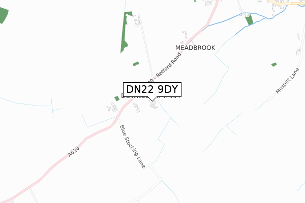 DN22 9DY map - small scale - OS Open Zoomstack (Ordnance Survey)