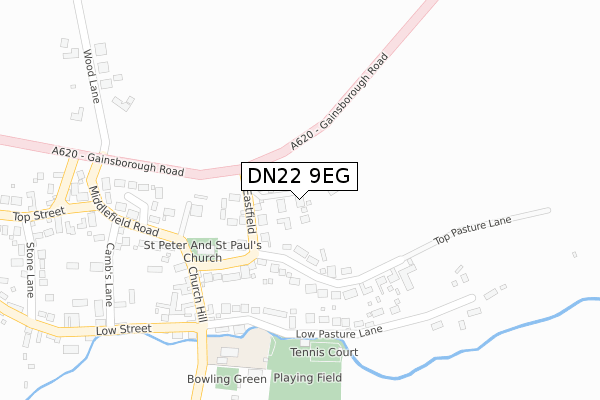 DN22 9EG map - large scale - OS Open Zoomstack (Ordnance Survey)