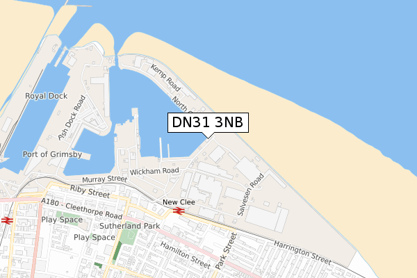 DN31 3NB map - small scale - OS Open Zoomstack (Ordnance Survey)