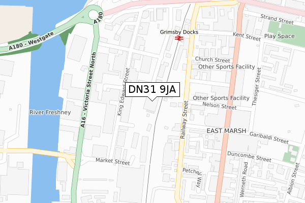 DN31 9JA map - large scale - OS Open Zoomstack (Ordnance Survey)