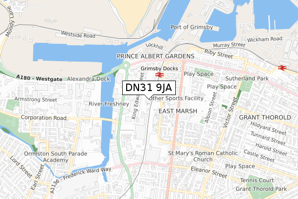 DN31 9JA map - small scale - OS Open Zoomstack (Ordnance Survey)