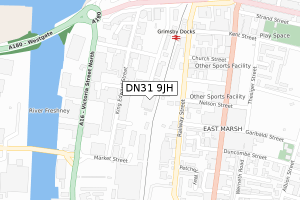 DN31 9JH map - large scale - OS Open Zoomstack (Ordnance Survey)