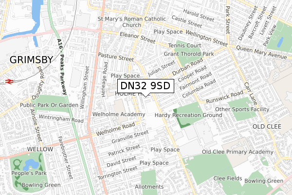 DN32 9SD map - small scale - OS Open Zoomstack (Ordnance Survey)