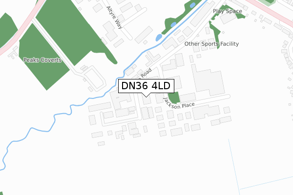 DN36 4LD map - large scale - OS Open Zoomstack (Ordnance Survey)