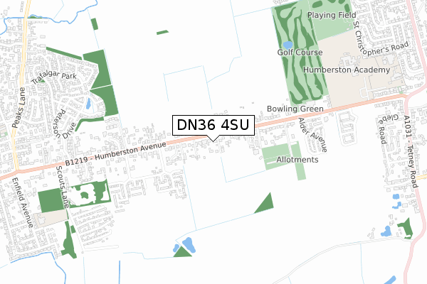 DN36 4SU map - small scale - OS Open Zoomstack (Ordnance Survey)