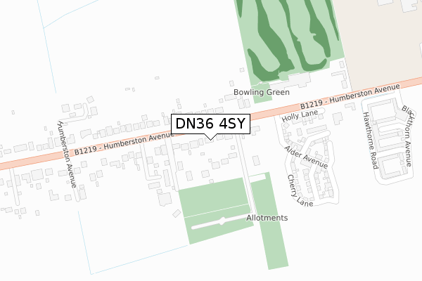 DN36 4SY map - large scale - OS Open Zoomstack (Ordnance Survey)