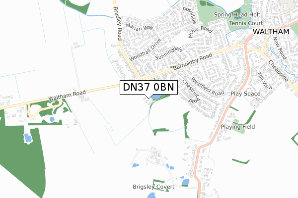 DN37 0BN map - small scale - OS Open Zoomstack (Ordnance Survey)