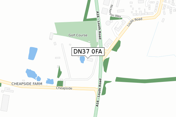 DN37 0FA map - large scale - OS Open Zoomstack (Ordnance Survey)