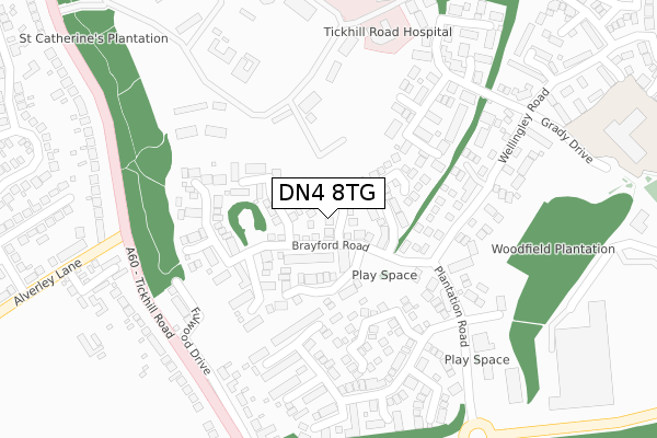 DN4 8TG map - large scale - OS Open Zoomstack (Ordnance Survey)