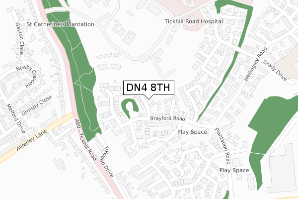 DN4 8TH map - large scale - OS Open Zoomstack (Ordnance Survey)