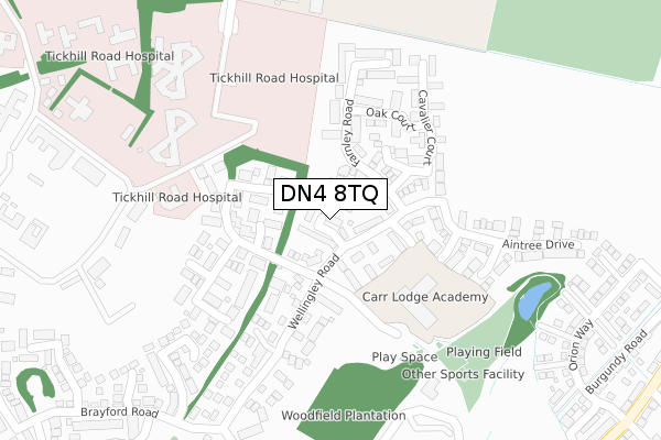 DN4 8TQ map - large scale - OS Open Zoomstack (Ordnance Survey)