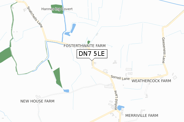 DN7 5LE map - small scale - OS Open Zoomstack (Ordnance Survey)