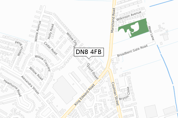 DN8 4FB map - large scale - OS Open Zoomstack (Ordnance Survey)