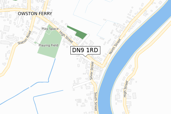 DN9 1RD map - large scale - OS Open Zoomstack (Ordnance Survey)