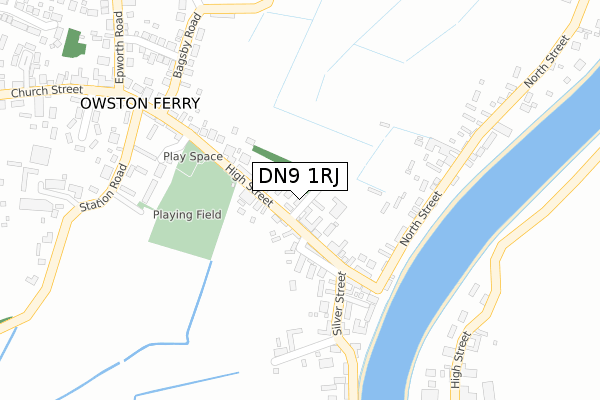 DN9 1RJ map - large scale - OS Open Zoomstack (Ordnance Survey)