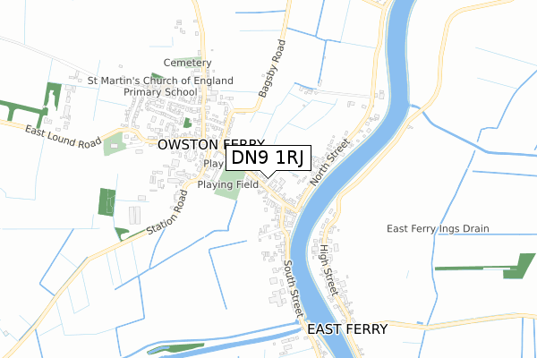 DN9 1RJ map - small scale - OS Open Zoomstack (Ordnance Survey)