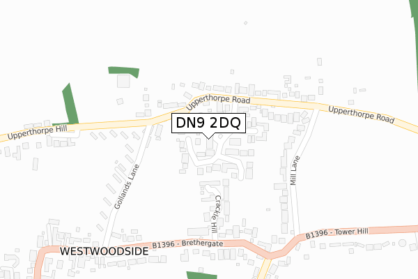 DN9 2DQ map - large scale - OS Open Zoomstack (Ordnance Survey)