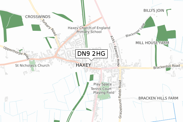 DN9 2HG map - small scale - OS Open Zoomstack (Ordnance Survey)