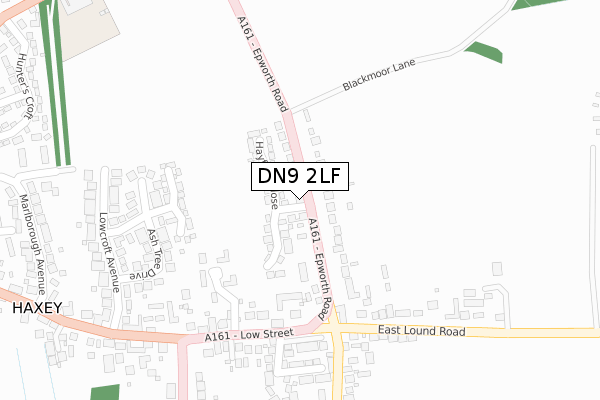 DN9 2LF map - large scale - OS Open Zoomstack (Ordnance Survey)