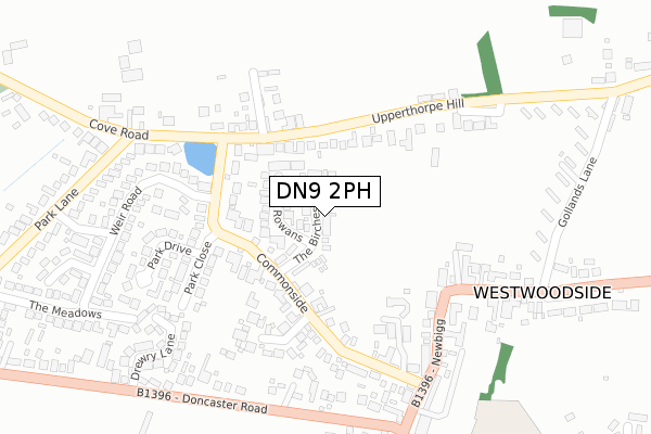 DN9 2PH map - large scale - OS Open Zoomstack (Ordnance Survey)