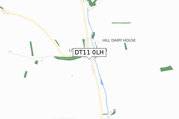 DT11 0LH map - small scale - OS Open Zoomstack (Ordnance Survey)