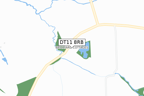 DT11 8RB map - large scale - OS Open Zoomstack (Ordnance Survey)