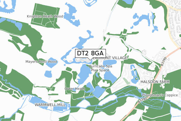 DT2 8GA map - small scale - OS Open Zoomstack (Ordnance Survey)