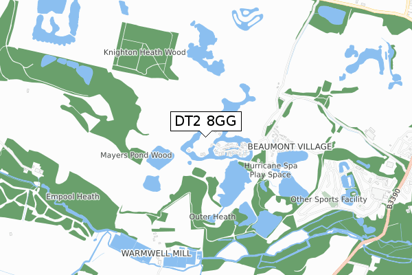 DT2 8GG map - small scale - OS Open Zoomstack (Ordnance Survey)