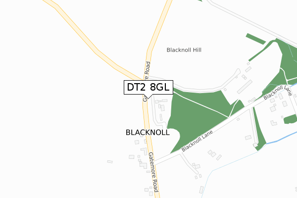 DT2 8GL map - large scale - OS Open Zoomstack (Ordnance Survey)