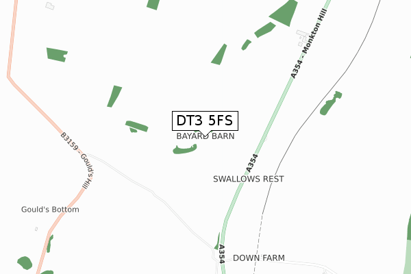 DT3 5FS map - small scale - OS Open Zoomstack (Ordnance Survey)