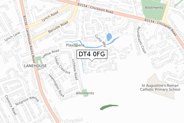 DT4 0FG map - large scale - OS Open Zoomstack (Ordnance Survey)