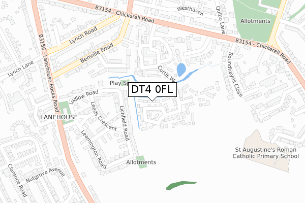 DT4 0FL map - large scale - OS Open Zoomstack (Ordnance Survey)