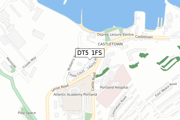 DT5 1FS map - large scale - OS Open Zoomstack (Ordnance Survey)