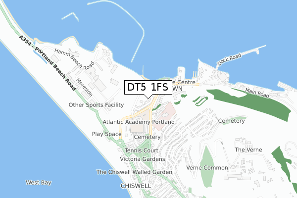 DT5 1FS map - small scale - OS Open Zoomstack (Ordnance Survey)