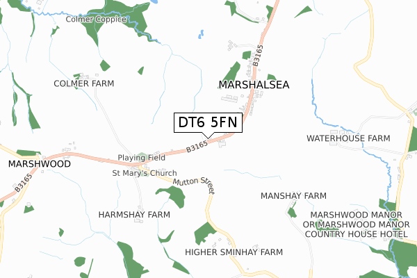 DT6 5FN map - small scale - OS Open Zoomstack (Ordnance Survey)