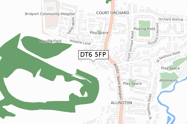 DT6 5FP map - large scale - OS Open Zoomstack (Ordnance Survey)