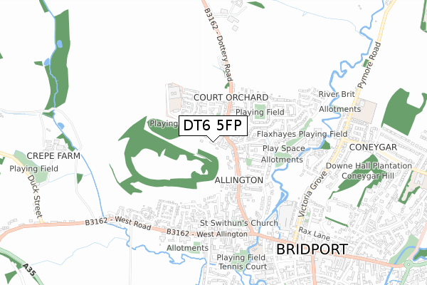 DT6 5FP map - small scale - OS Open Zoomstack (Ordnance Survey)