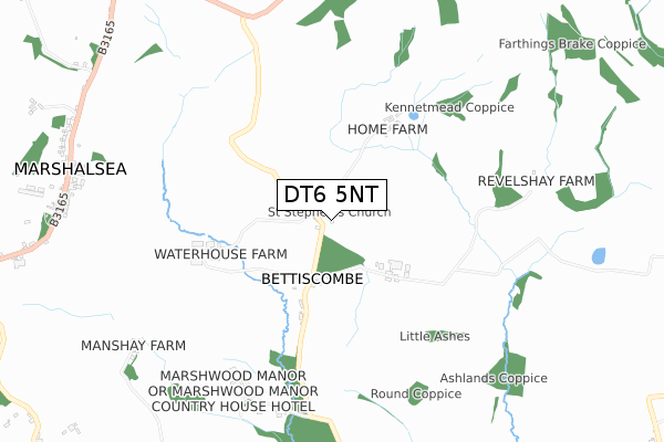 DT6 5NT map - small scale - OS Open Zoomstack (Ordnance Survey)