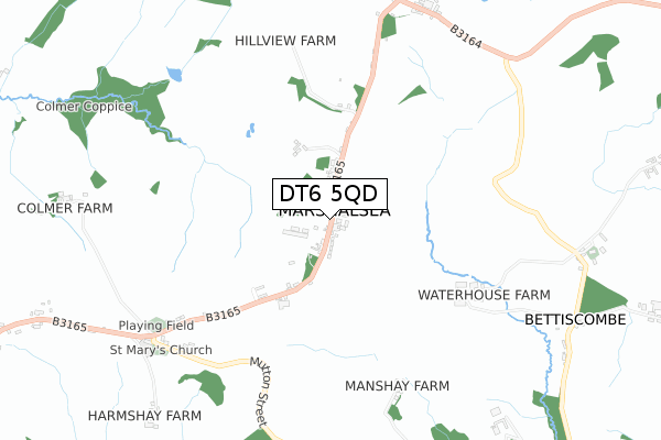 DT6 5QD map - small scale - OS Open Zoomstack (Ordnance Survey)