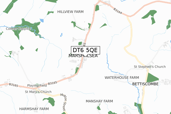 DT6 5QE map - small scale - OS Open Zoomstack (Ordnance Survey)