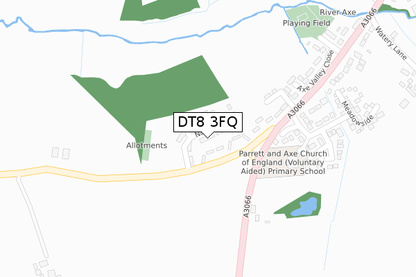 DT8 3FQ map - large scale - OS Open Zoomstack (Ordnance Survey)