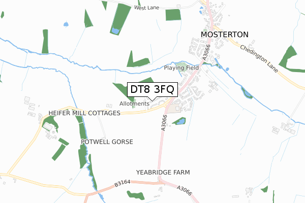 DT8 3FQ map - small scale - OS Open Zoomstack (Ordnance Survey)