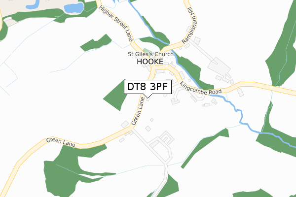 DT8 3PF map - large scale - OS Open Zoomstack (Ordnance Survey)