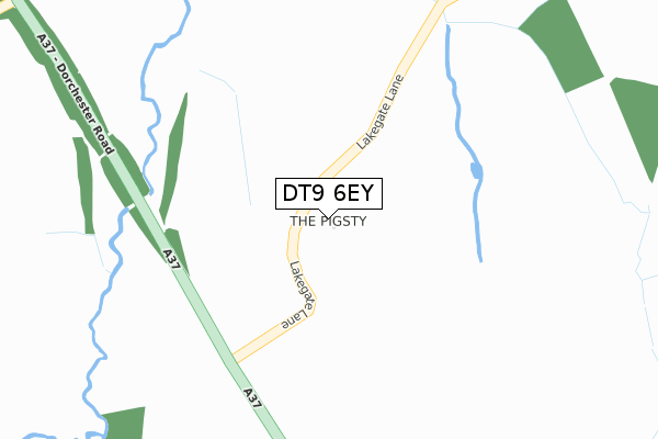 DT9 6EY map - large scale - OS Open Zoomstack (Ordnance Survey)