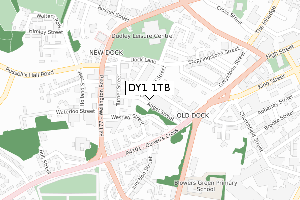 DY1 1TB map - large scale - OS Open Zoomstack (Ordnance Survey)