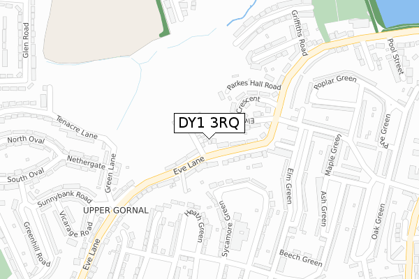 DY1 3RQ map - large scale - OS Open Zoomstack (Ordnance Survey)