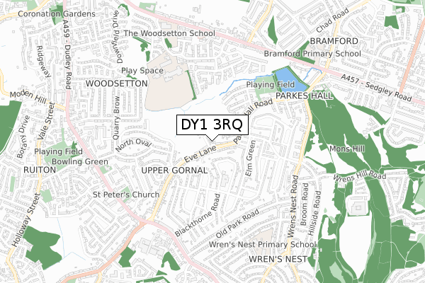 DY1 3RQ map - small scale - OS Open Zoomstack (Ordnance Survey)